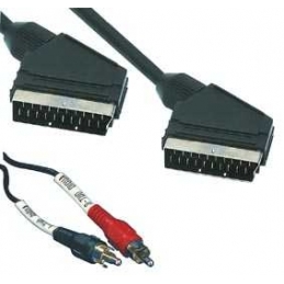 Kabel SCART - SCART + CINCH x2