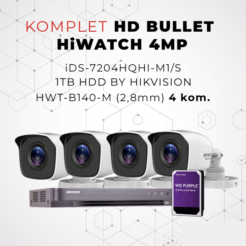 Komplet HD BULLET HiWATCH 4MP