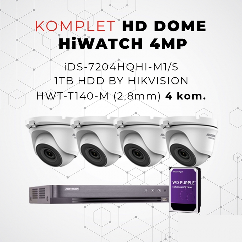 Komplet HD DOME HiWATCH 4MP
